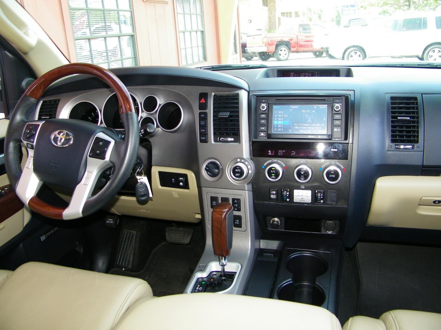 2015 White /Brown Toyota Sequoia Plantium 4WD FFV (5TDDW5G19FS) with an 5.7L V8 DOHC 32V FFV engine, 6-Speed Automatic transmission, located at 4000 Bee Ridge Road, Sarasota, FL, 34233, (941) 926-0300, 27.298664, -82.489151 - Photo#15